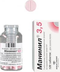 Манинил 3.5мг таблетки №120 (BERLIN-CHEMIE AG/ MENARINI-VON HEYDEN GMBH)